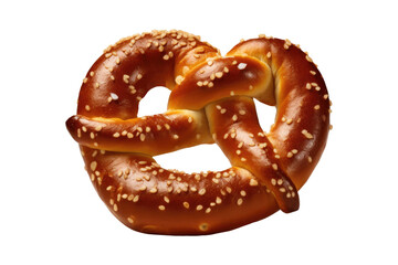 Pretzel isolated on transparent background. Generative Ai