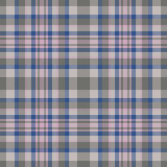 Plaid seamless pattern. Check fabric texture. Vector textile print.