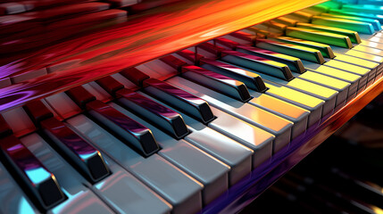 piano keys spectrum multicolored.