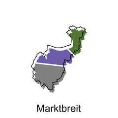 Marktbreit City of Germany map vector illustration, vector template with outline graphic sketch style on white background