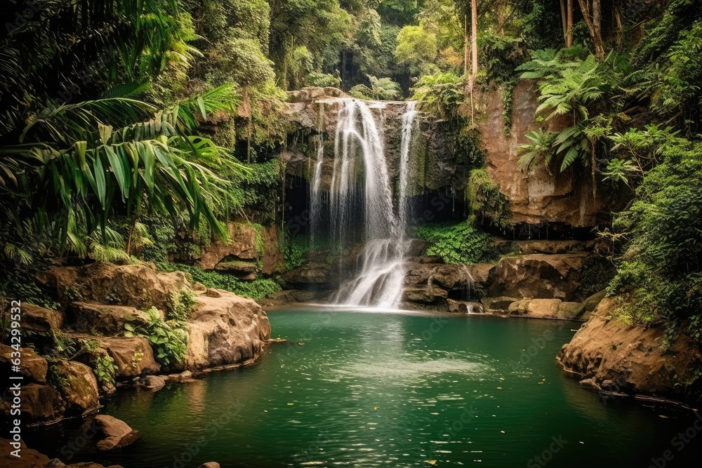 Canvas Prints Tropical Waterfall