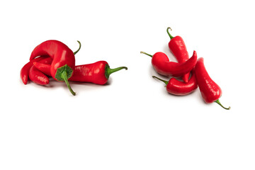 Red hot chili pepper isolated on a white background.