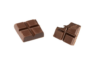 A chocolate bar isolated on white background.
