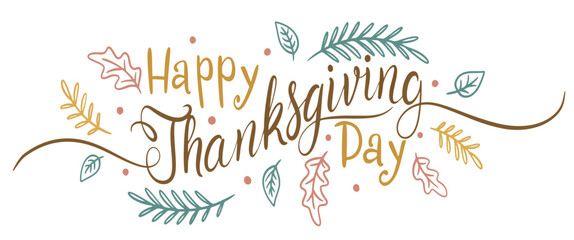 Happy thanksgiving vector letteing