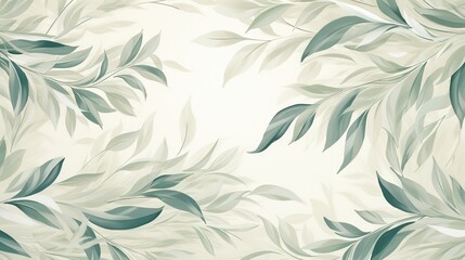  a wallpaper with leaves on it in a white room.  generative ai
