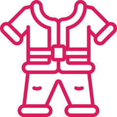 santa claus costume line icon and illustration