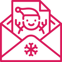 snowman invitation greeting card concept line icon