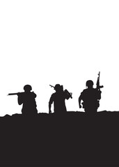 the silhouette of a soldier ready for battle