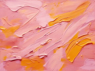 Pink oil paint brush strokes on canvas. Abstract background for design. AI generated