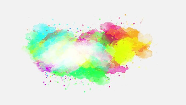 Watercolor paint brush stroke slow motion or ink splatter transition animation