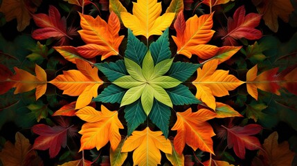  a picture of a bunch of leaves that are in the middle of a picture.  generative ai