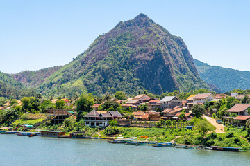 countryside town of nong khiaw in laos