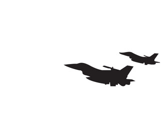 Fighter aircraft vector silhouette  - obrazy, fototapety, plakaty