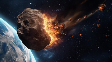 an asteroid is flying to earth.