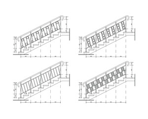 Detailed architectural plan of stairs	

