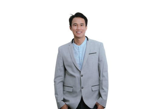 Asian Thai business man ara smile isolate