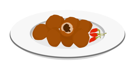 Combro of Indonesian traditional food from Sundanese illustration vector design