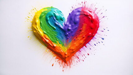 heart in rainbow colors on a white background spectrum banner concept.