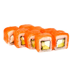 sushi on a white background