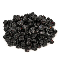 Candied blueberries on a white background