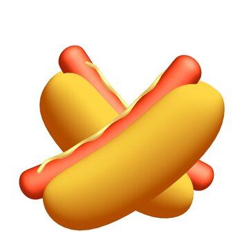 Hotdog fast food. 3d render