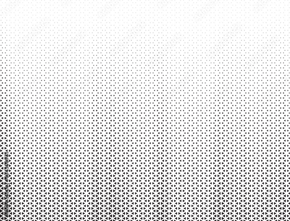 Poster abstract triangle halftone background. triangle vector abstract geometric background. Halftone triangular retro 80s pattern. Minimal style retro dynamic wallpaper.
