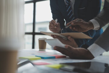 analyst or financial advisor provides advice on securities analysis and stock market management....
