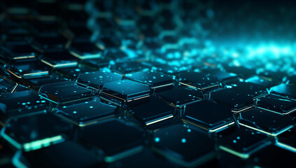 Obraz premium Colorful hexagon Blocks Wall Background. Generative AI