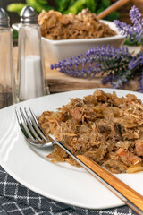 Bigos - sauerkraut stewed with meat, dried mushrooms and sausage.