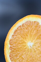 bright orange, juicy orange in macro photography