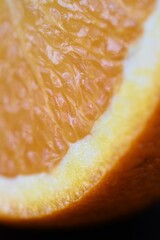 bright orange, juicy orange in macro photography