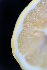 sour yellow lemon in macro photography