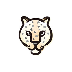 Arabian leopard - Saudi Arabia icon/illustration (Hand-drawn line, colored version)