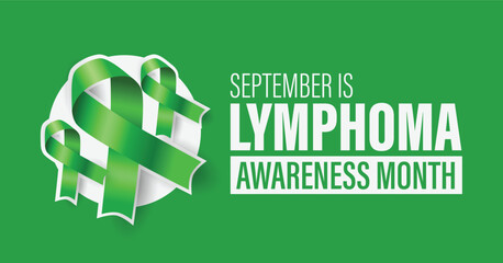 September is Lymphoma Awareness Month. Cancer of the lymphatic system vector campaign banner.