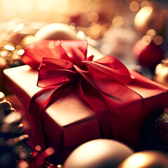 Weihnachtszeit - Weihnachtsgeschenk auf verschiedenen Hintergrund mit unterschiedlicher Bildstimmung