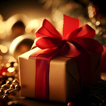 Weihnachtszeit - Weihnachtsgeschenk auf verschiedenen Hintergrund mit unterschiedlicher Bildstimmung