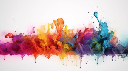 Colorful paint splatter smoke explosion background