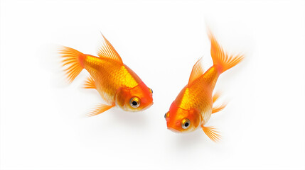 goldfish isolated on solid white background 