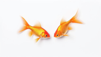 Fototapeta premium goldfish isolated on solid white