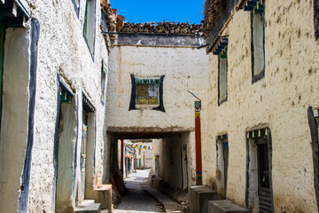 Alleyways, Old House, Monastery, Inside the Wall Kingdom of Lo in Lo Manthang, Upper Mustang, Nepal