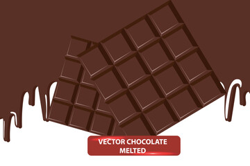vector chocolate bar melted down