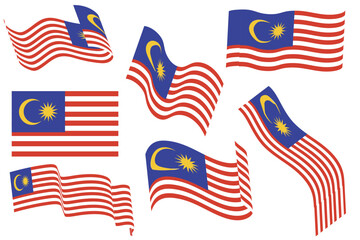 Vector set flag and Ribbon Malaysian