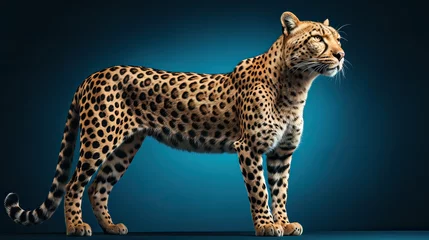 Abwaschbare Fototapete Leopard leopard   isolated on white background Generative AI