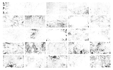 Collection of urban grungy textures. Set of Abstract Grunge Black and White Texture with Distress Border Frame , Crack Texture , Vector Design Illustration.