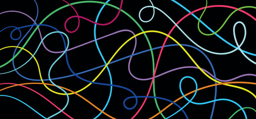 sfondo, pattern, linee, colorate, aggrovigliate, 