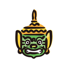 Giant of thailand - Thailand icon/illustration (Hand-drawn line, colored version)