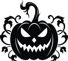 Halloween pumpkin illustration isolated on white background for t-shirt 