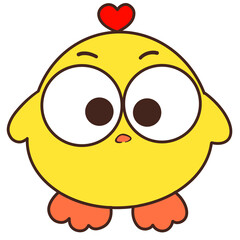 Obraz premium Yellow duck cartoon character 