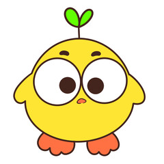 Yellow duck cartoon character 