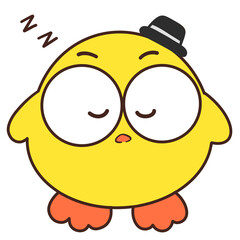 Yellow duck cartoon character 